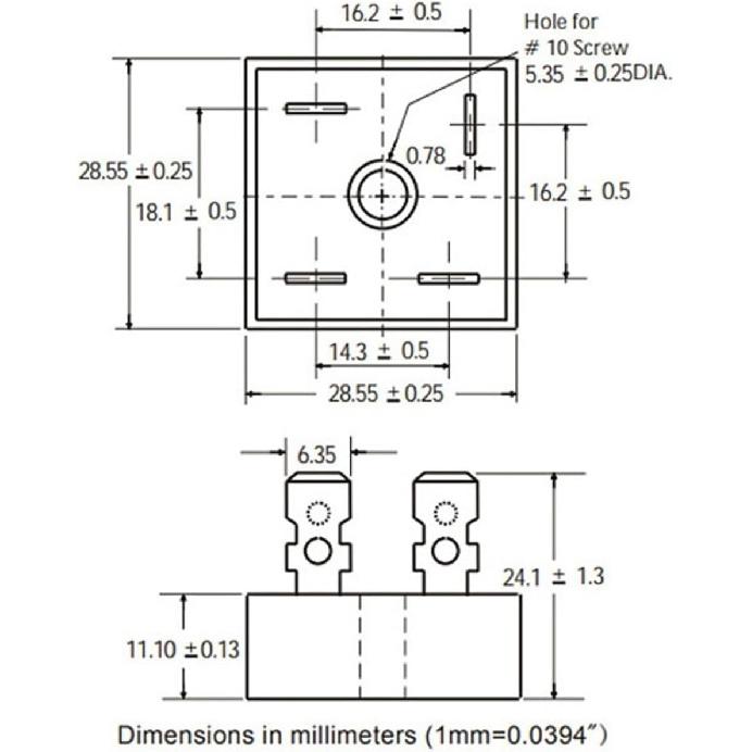 3/5Pcs KBPC810 Bridge Rectifier 8A/1000V DIP-4 Square Bridge(5Pcs)