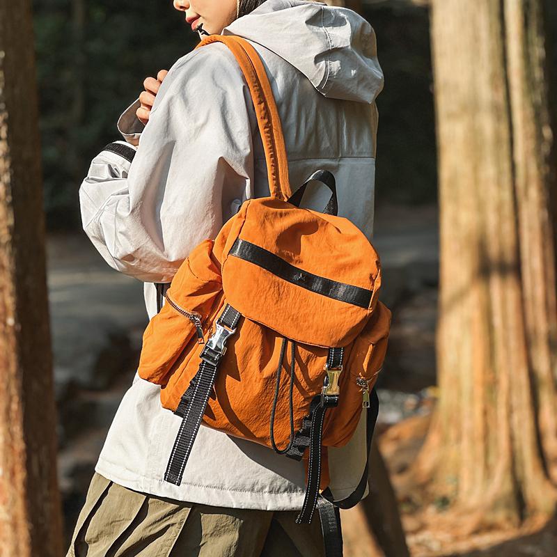 Men's Outdoor Mountaineering Bag Women's Lightweight Travel Backpack Solid Color High School Student Schoolbag