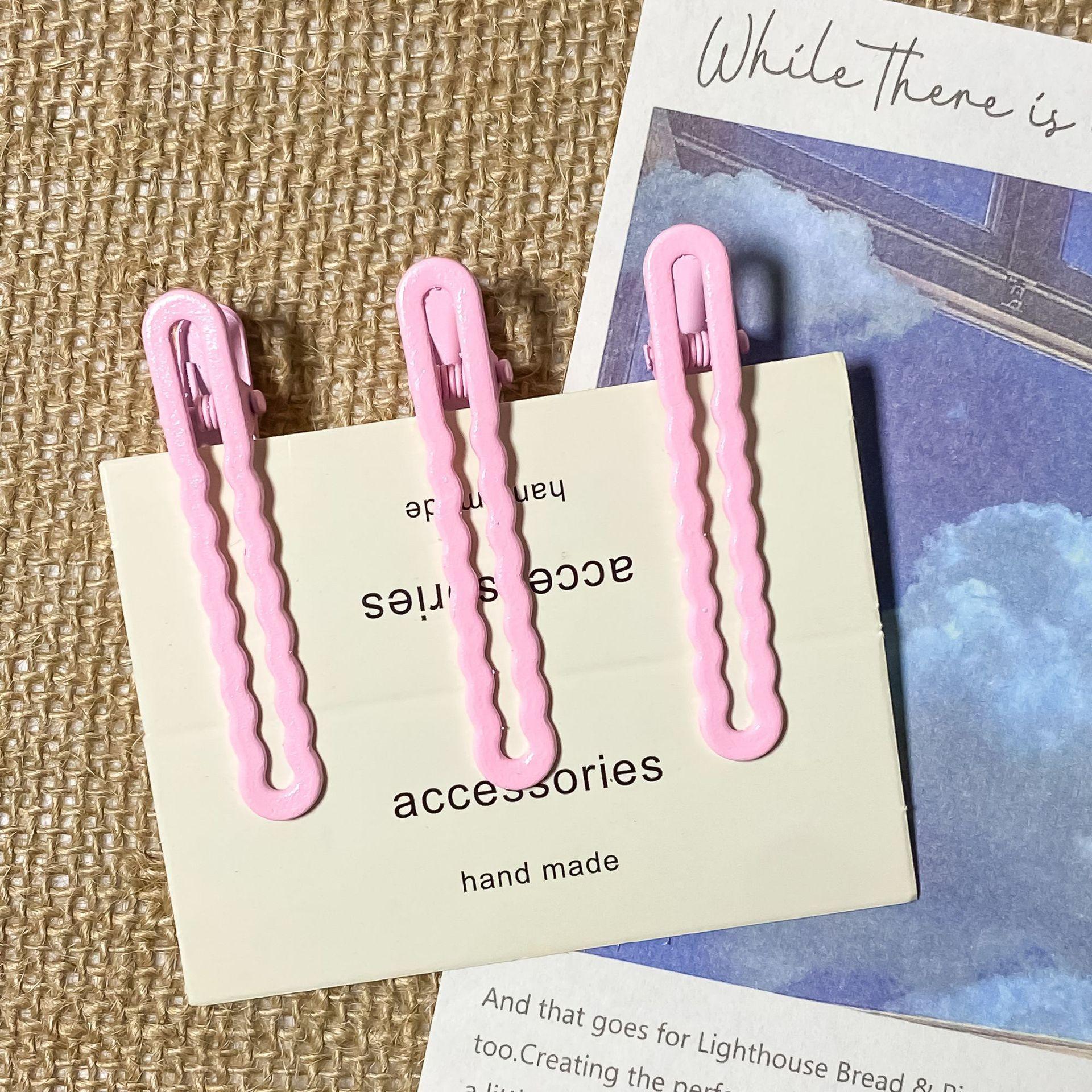 

3 шт. Красочные заколки для волос Y2k для женщин Элегантные металлические зажимы-уточки Заколки для волос для девочек Заколки для боковых прядей Аксессуары для волос для девочек розовый