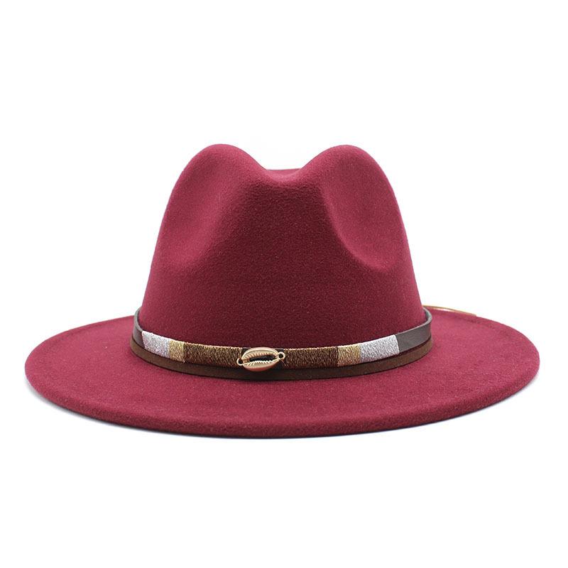 Spring Simple Casual Warm Woolen Top Hat Versatile British Belt Jazz Hat Men'S Hat