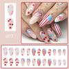 24 Pcs Medium Almond Press On Nail 4th of July False Nail Independence Day Acrylic Nail Flag Day Stick On Nail