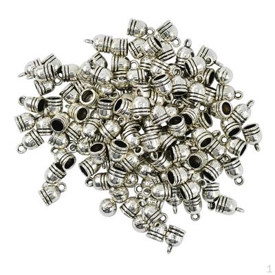 100 τεμ. 5mm Σχήμα Καμπάνας Κρόσσι Δερμάτινο Κορδόνι Άκρη Καπάκι Στοπ Εύρεση Κοσμημάτων