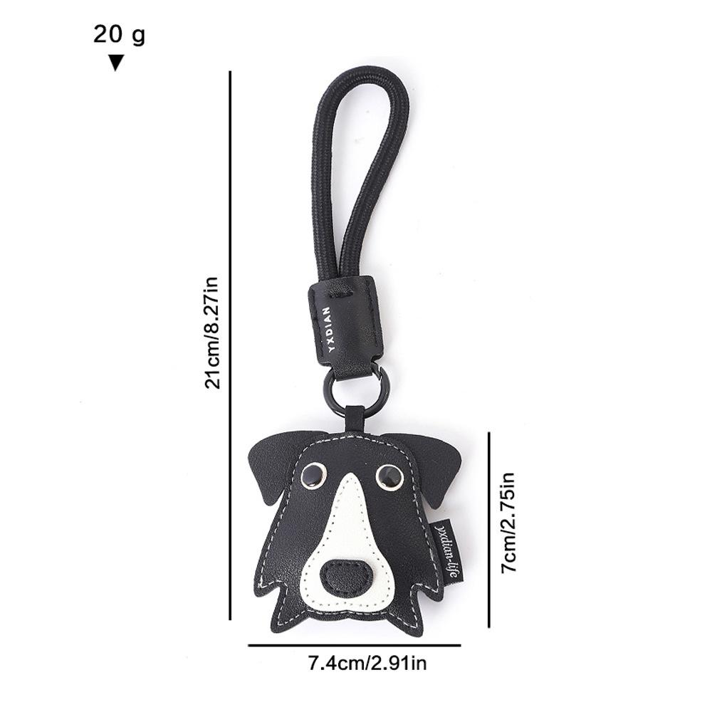 Lovely Puppy Key Chains Durable Strap High Quality PU Cartoon Dog Pendants Woman's Handbag Ornaments