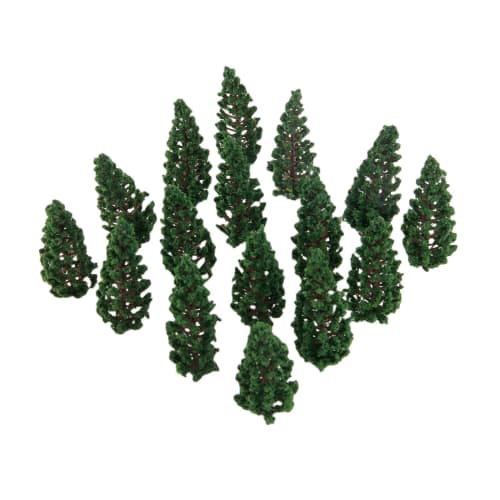 Set of 50 Pine Trees, Model Trees for Dioramas, Railway Models, Architectural Models, Miniature Garden Scenery Collection, Approx. 78mm