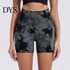 Curve-enhancing Shorts Yoga Slim Fit High Elasticity Tummy Control Seamless Quick Dry Tie-dye Waist Jogging Hollow Out Anti-exposure Butt Lifted Soft