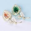 Blucome Luxury Flower Brooch Plant Copper Pins Women's Brooch for Coat Suit Bag Hijab Pins New Year Gift