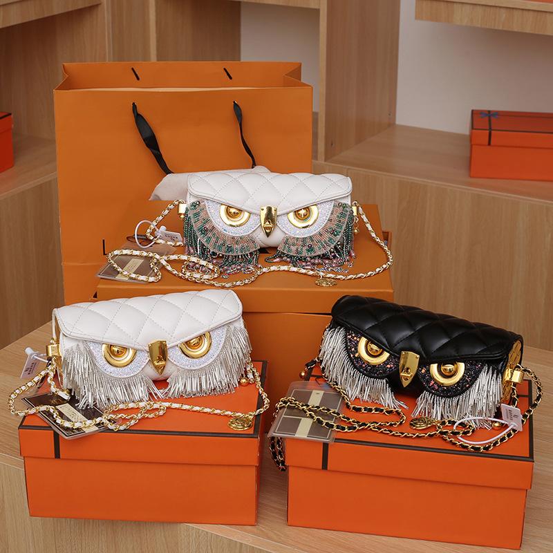 Geantă de umăr la modă pentru femei, ciucuri, geantă mică industrială grea, plasă cu diamante, geantă populară la subrat