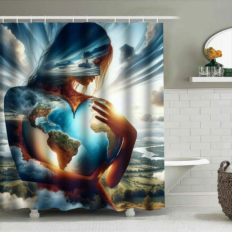 Nature'S Embrace Waterproof Shower Curtain