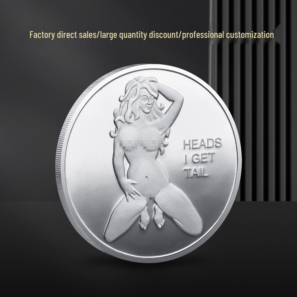 Gold-Plated Russian Sexy Girl Commemorative Coin - Silver-Plated Badge