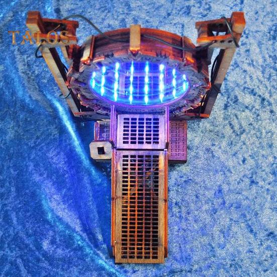 Stargate LED Light Up Bookend Cross-Border Time Tunnel Design Basswood Construction Book Shelf Game Display Stand