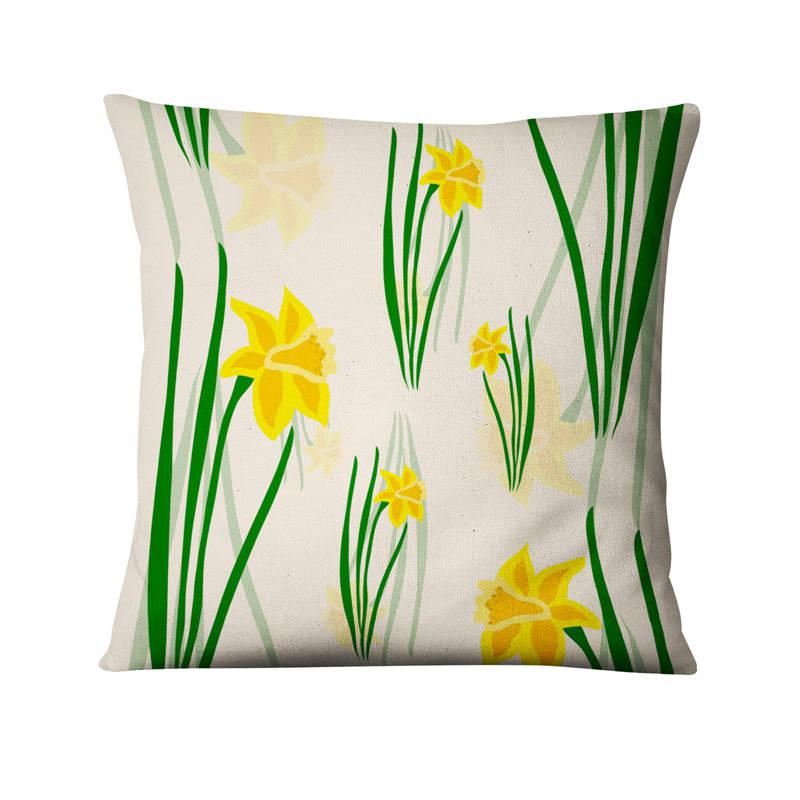 Art Beautiful Flower Print Pattern Cushion Cover for Home Living Room Sofa Bedroom Decoration Throw Pillow Cover