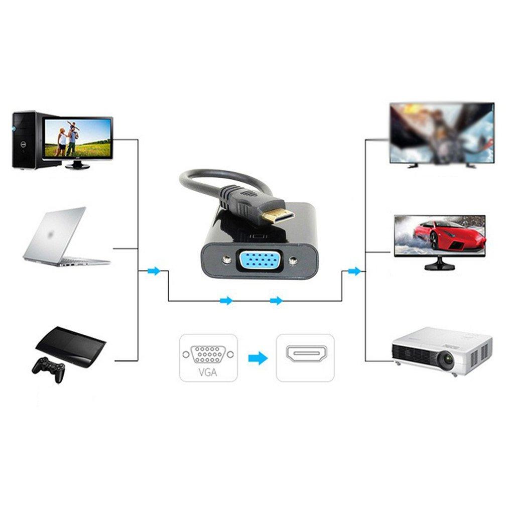 Hot Adapter Cable HDMI-compatible To VGA Converter Cable With Audio Port High-quality Copper Core Conversion Cable Dropshipping