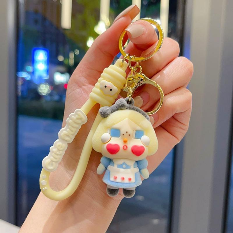 Брелок для ключей  Плачущий ребенок  Флокированный подвеска для сумки девочки Подарок-сюрприз Брелок для ключей автомобиля Маленький подарок reference image