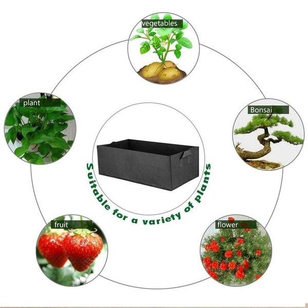 1/2/3 PCS Planting Grow Bag Rectangle Plant Bed Elevated Vegetable Box Fabric Garden Bed Breathable Planting Container Grow Bag Planter Pot