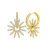 925 Silver Ear Needle Vintage Sun Hoop Earrings for Women Punk Hip Hop Sun Flower Big Earrings Fashion Jewelry Gifts