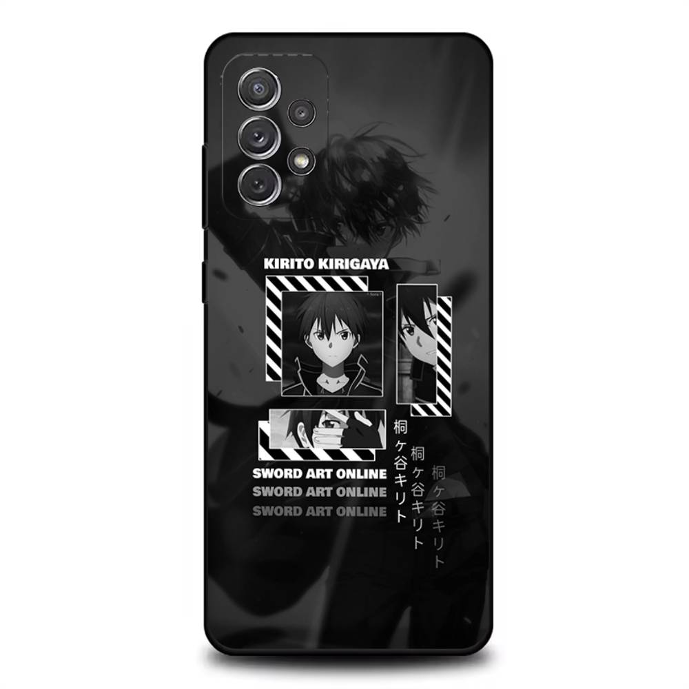 Sword Art Online SAO Kirigaya Phone Case For Samsung S25,S24,S21,S22,S23,S30,Ultra,S20,Plus,Fe,Lite,Note,10,9,5G Black Cover