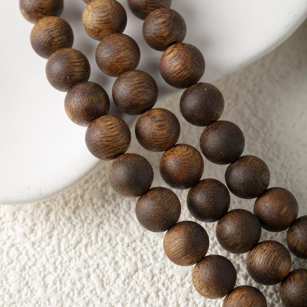 Natural Kynam Agarwood 108-Bead Multi-Strand Prayer Bracelet for Women and Men