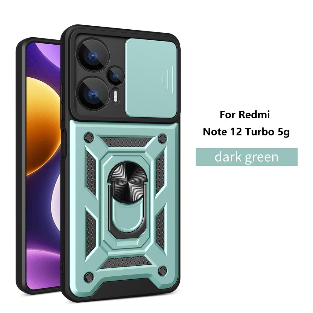 For Xiaomi Poco F5 Case Poco F5 Cover Poco F5 Magnetic Ring Holder Armor Phone Case Slide Camera Protect Back Cover