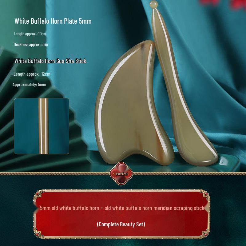 White Buffalo Horn Gua Sha Facial Massage Tool for Anti-Wrinkle Treatment