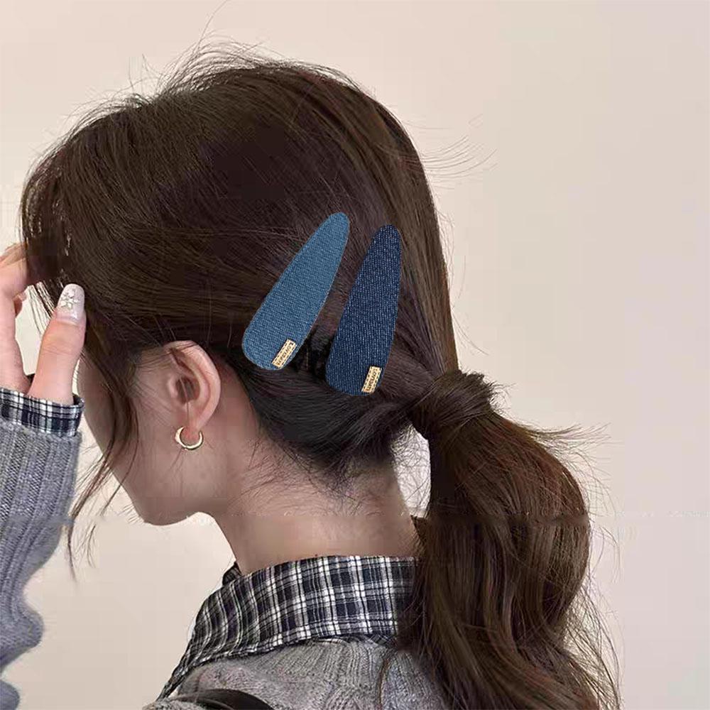 2pc Fashion Cool Denim Square Drop BB Hairpin Hair Side Clips for Women Girls Korean Hair Accessories Headwear Ornament