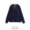 Kaslead New Arrival Women's Clothing Fashion Style Fashion Minimalist Versatile Small Round Lapel Denim Shirt 5520268
