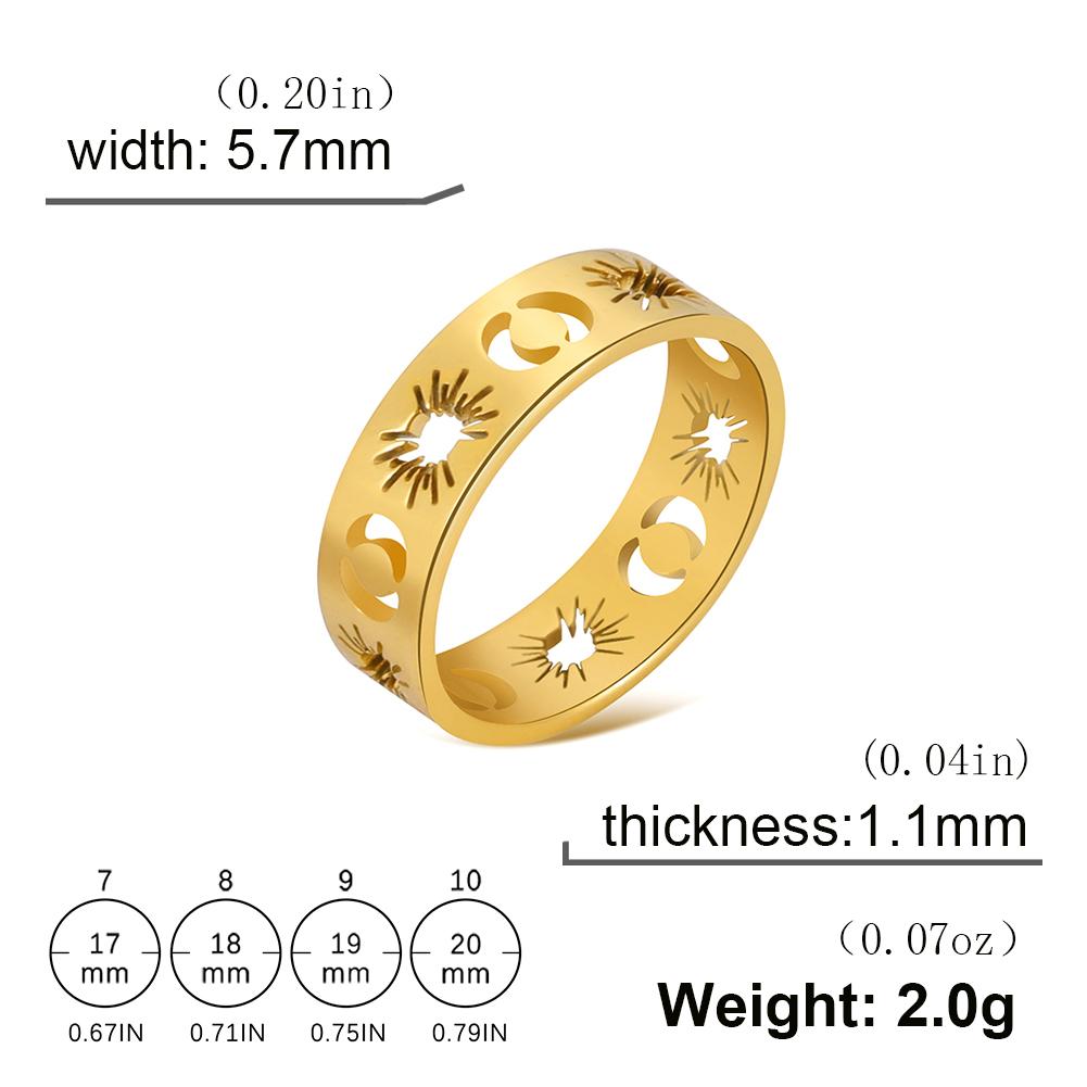 Cazador Stainless Steel Sun Crescent Moon Rings for Women Gold Color Rings 2026 Jewelry Anniversary Birthday Mother Gift New