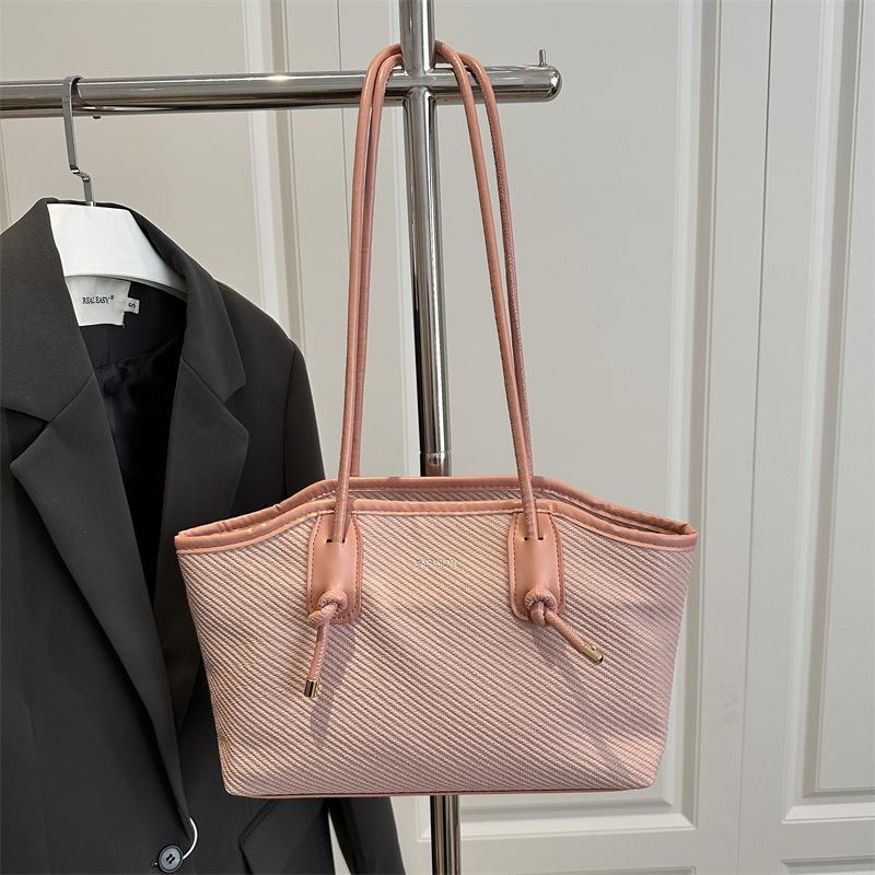 Korean version of casual shoulder bag women's 2025 new retro high-end tote bag trendy commuter large-capacity handbag