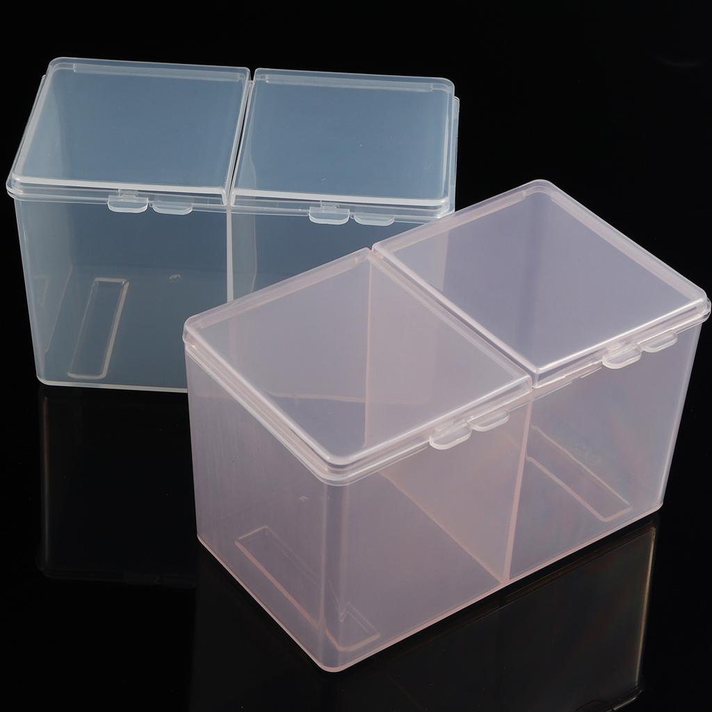 2Grids Nail Storage Box, Nail Polish Remover Pad Storage Container, Cosmetic Storage Box Organizer, Cotton Film Box, Suitable F