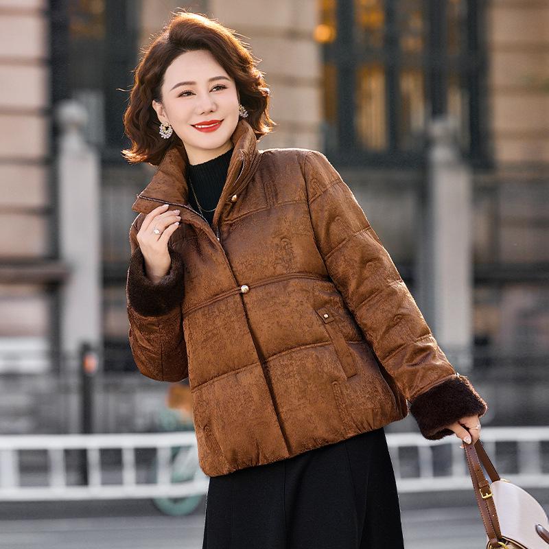 Premium Winter Down Jacket for 45-Year-Old Women: Short, Stylish, Cotton-filled Outerwear