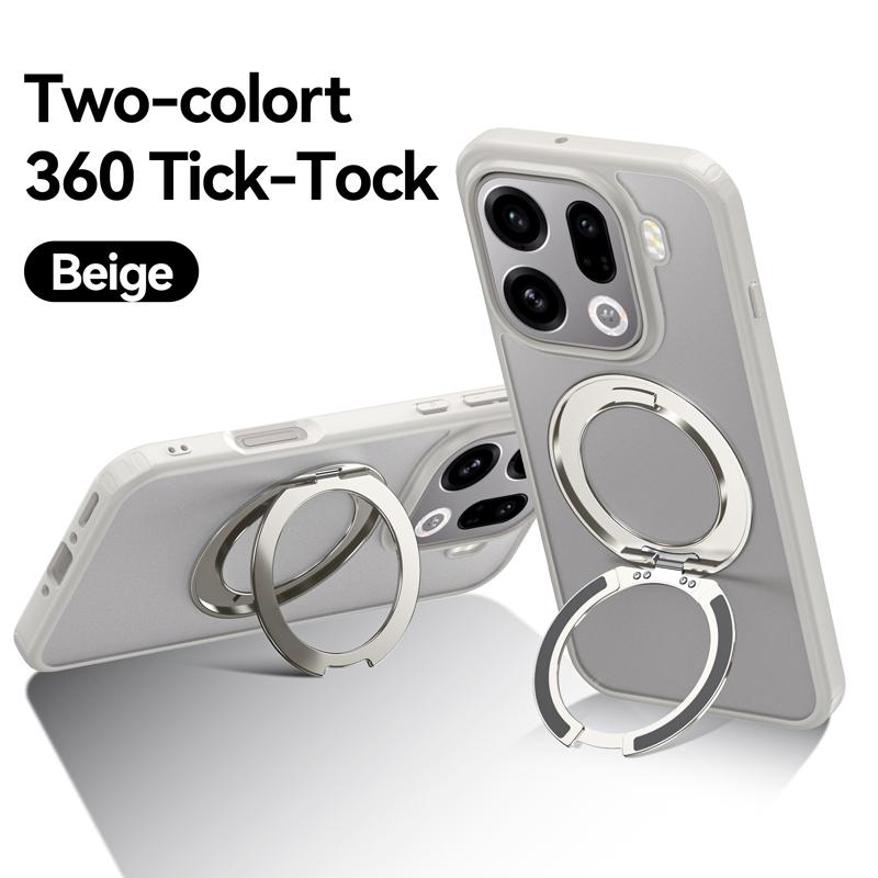 

For OPPO Find X9 Pro X9 Case Shockproof Magnetic Translucent Matte Hard PC +TPU Rotatable Metal Ring Holder Cover for Find X 9 OPPO Find X9