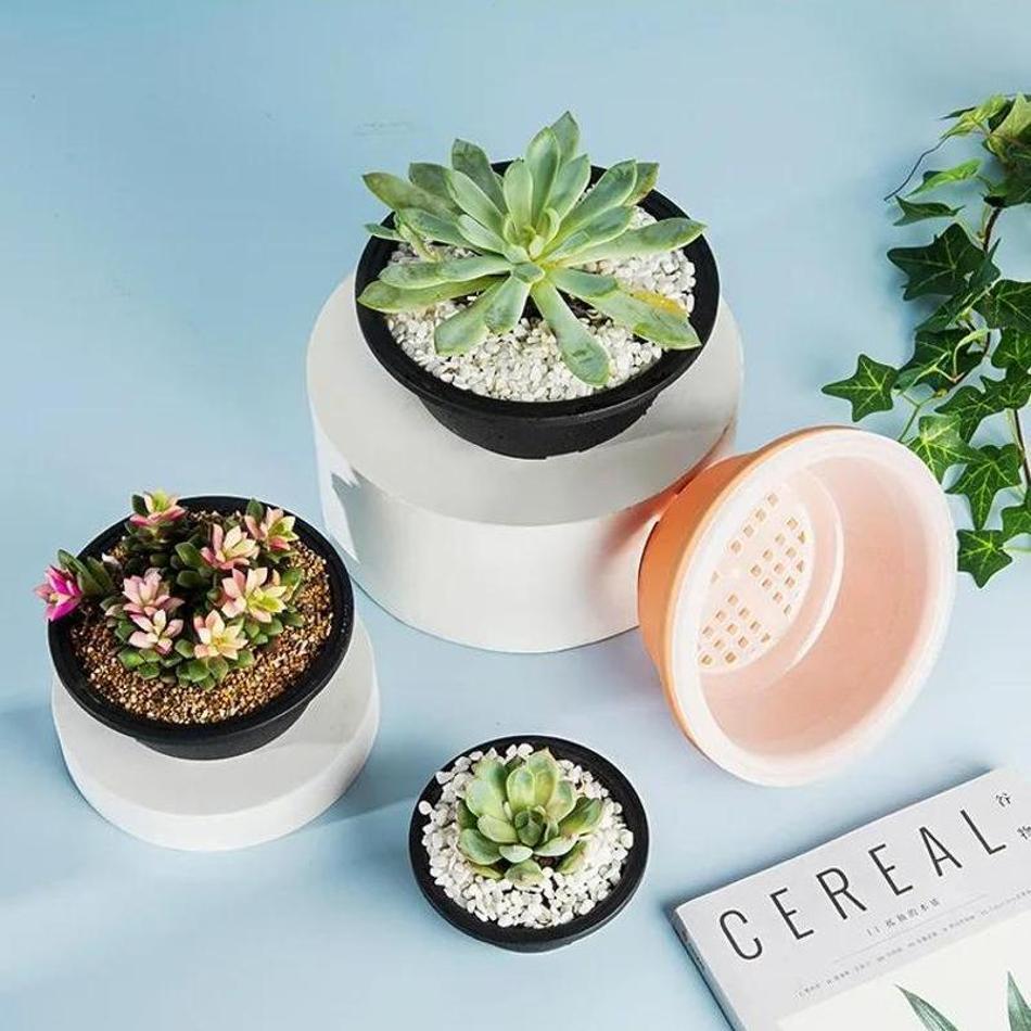 1 Pcs Large New Succulent Pot Plastic Round Succulent Flower Pot Dwarf Pot Horticultural Flowerpot