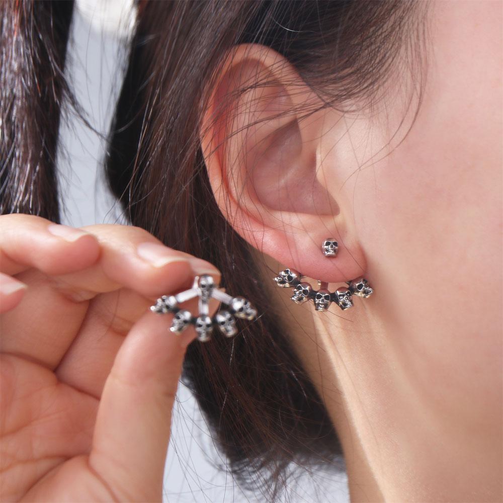 Gothic Skeleton Hand Stud Earrings Punk Halloween Skull Ear Studs Skeleton Earrings Studs  Gift