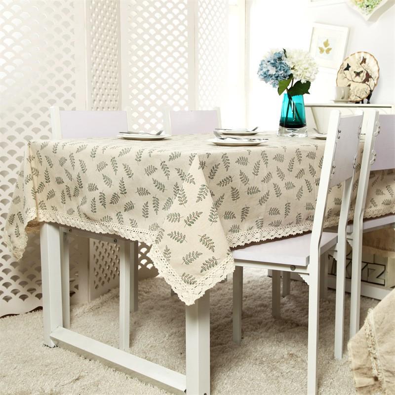 Modern Simple Green Olive Branch Lace Tablecloth Coffee Table Dining