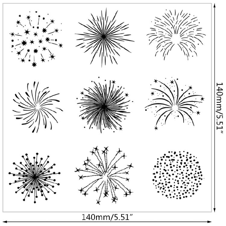 Firework Sparkler Background Clear Stamps for Card Making DIY Accessories
