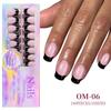 150Pcs Black French Tip Gel Nail Tips Short Coffin Shape Press on Nails Short for Women False Nails 15 Sizes