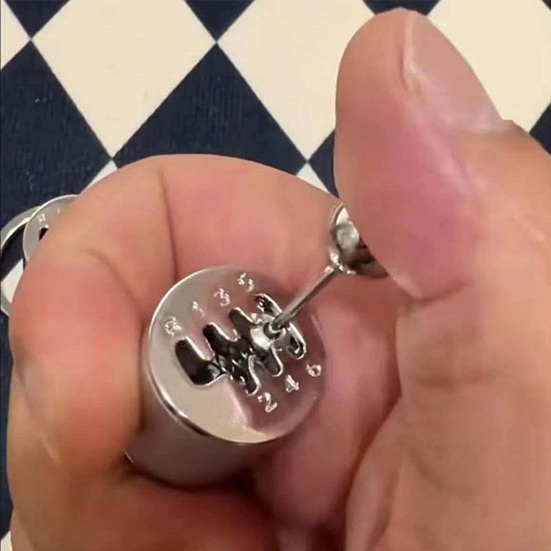 Metal Keyring Creative Car Shifter Keychain Six Speed Manual Transmission Shift Gearbox Gear Fidget Toys Relieve Stress Anxiety