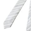 [D+Arts] Silver Silk Tie, Made in Japan, 3 Sizes (Narrow Tie, Stripe)