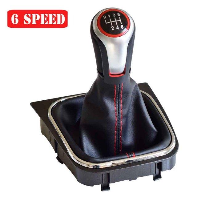 5 6 Speed Manual Car Shifter Boot Gear Shift Knob Head Lever Accessories For VW Volkswagen Golf 5/6 MK5/6 Scirocco(2009) Octavia