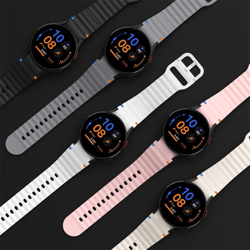 Luxury No Gaps Silicone Band For Samsung Galaxy Watch 7 FE 6 5 4 40mm 44mm Sports Strap For 6 Classic 43mm 47mm 42 46mm Bracelet Correa