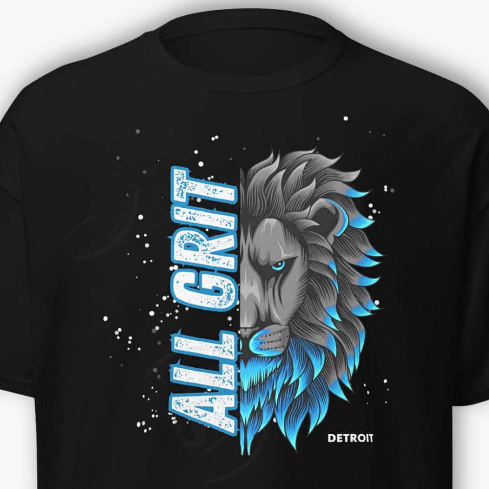 NEW ALL Grit Shirt For Lions Fan Detroit Football Shirt Fantasy Football Shirt Unisex T-Shirt M