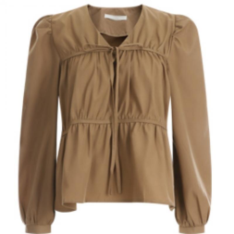 Shop   Women S Puff Ruffle Tie blouSe Black Ean Wbl 12088