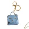 Cross PU Leather Cat Coin Purse Mini Keychain Pendant