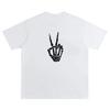 Unique Streetwear Skullhandprint Shortsleeved Tshirt Made of Pure Cotton Loose Fit Suitable for The Ins Style