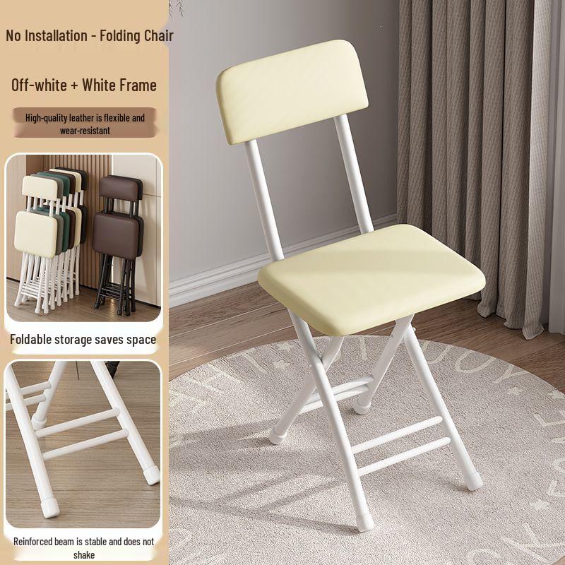 Folding Office & Leisure Chair with Backrest - Computer, Home, Training & Portable Stool