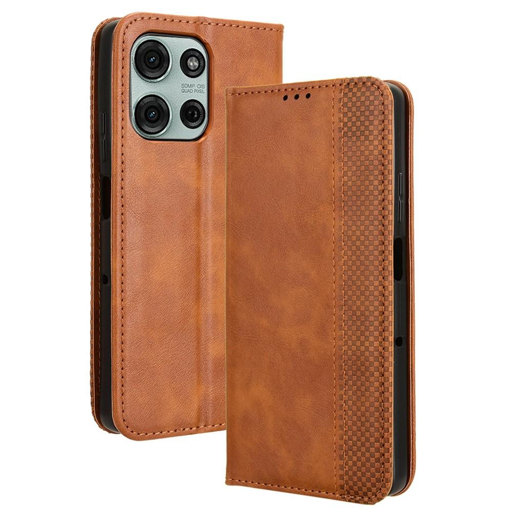 For Motorola Moto G75 5G Leather Case Wallet Stand Retro Texture Phone Cover
