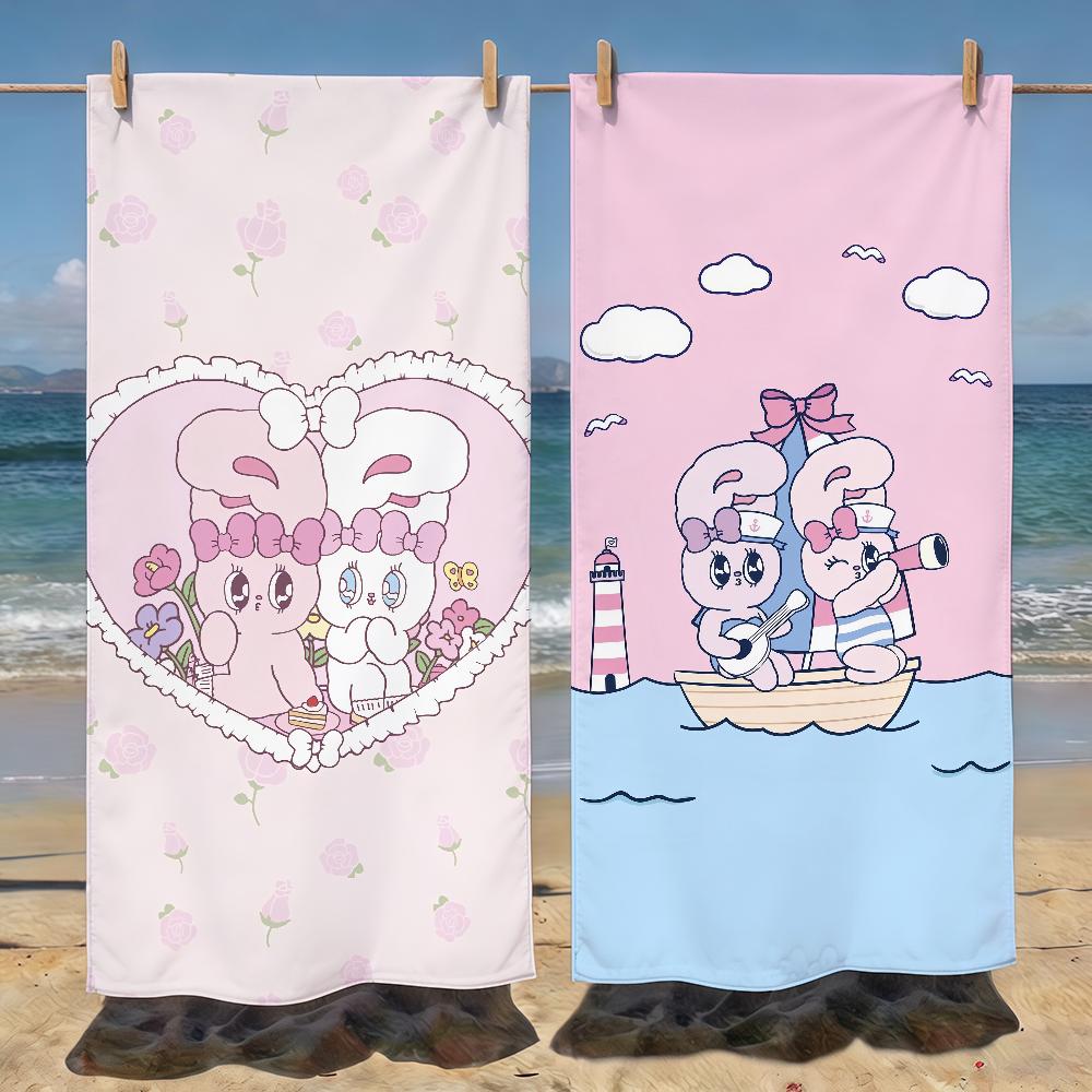 Cute E-Esther B-Bunny Towel Soft Pool Gift For Travel Gym Shower Camping Quick Dry Sports Beach Towels