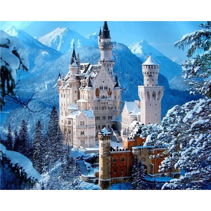 Winter Snow 5D Diamond Painting Scenery DIY Rhinestone Full Round Drill Landscape Diamond Embroidery Cross Stitch Home Decor