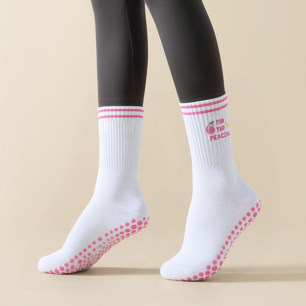 Women's Mid-calf Socks, Professional Anti-slip Dispensing Yoga Socks, Indoor Fitness Training Pilates, Floor Dance Socks