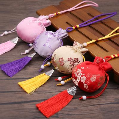 Chinese Silk Style Brocade Embroidered Bag Embroidery Sachet Cloth Pouches Tassel Pendant Drawstring Bag For Jewelry Gift Bags
