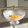 Plastic Footed Fruit Plate with Draining Hole Detachable Base Household Living Room Coffee Table